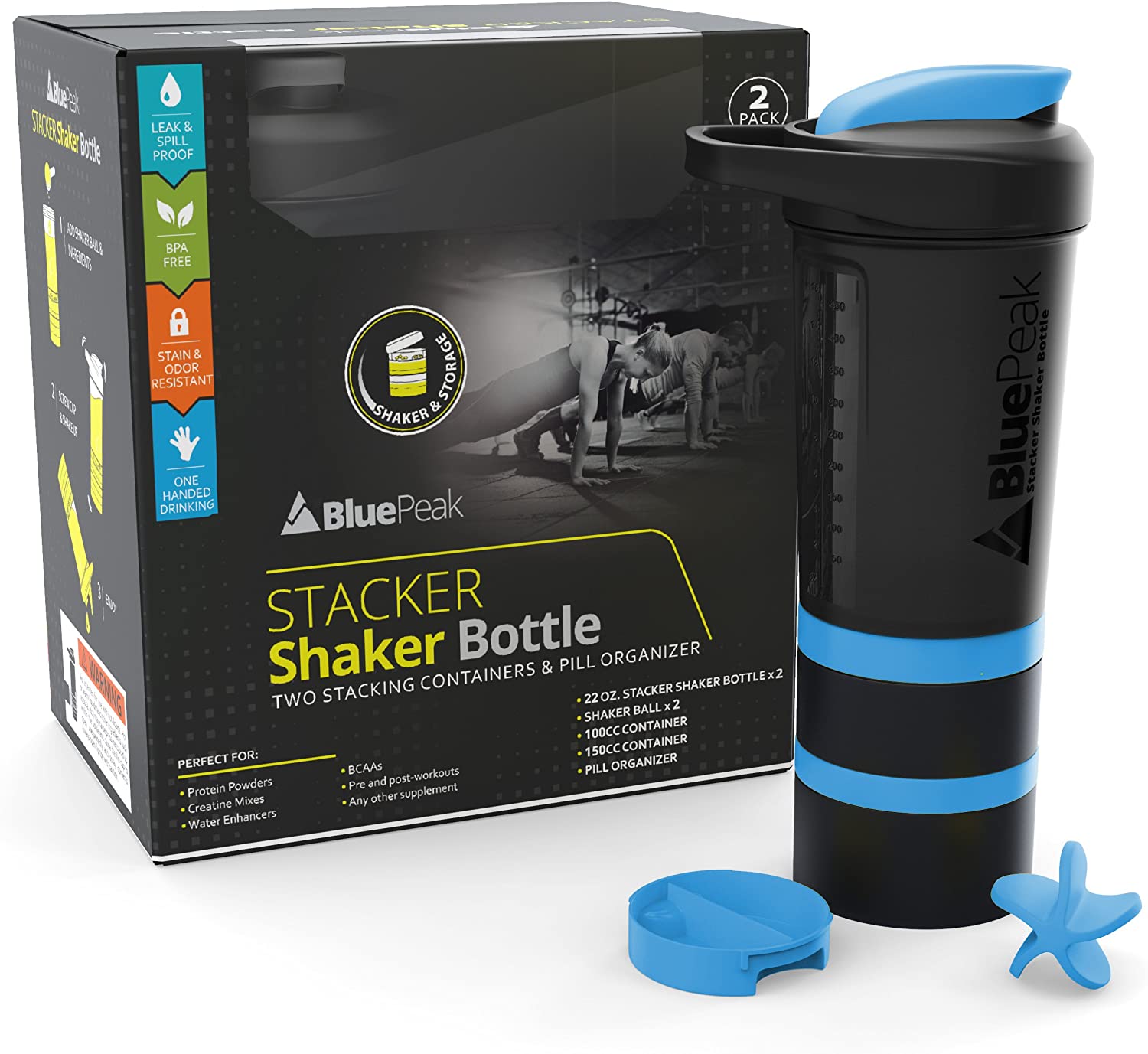 Magic Teafit Blue and Pink 2-Pack 25 oz Shaker Bottle
